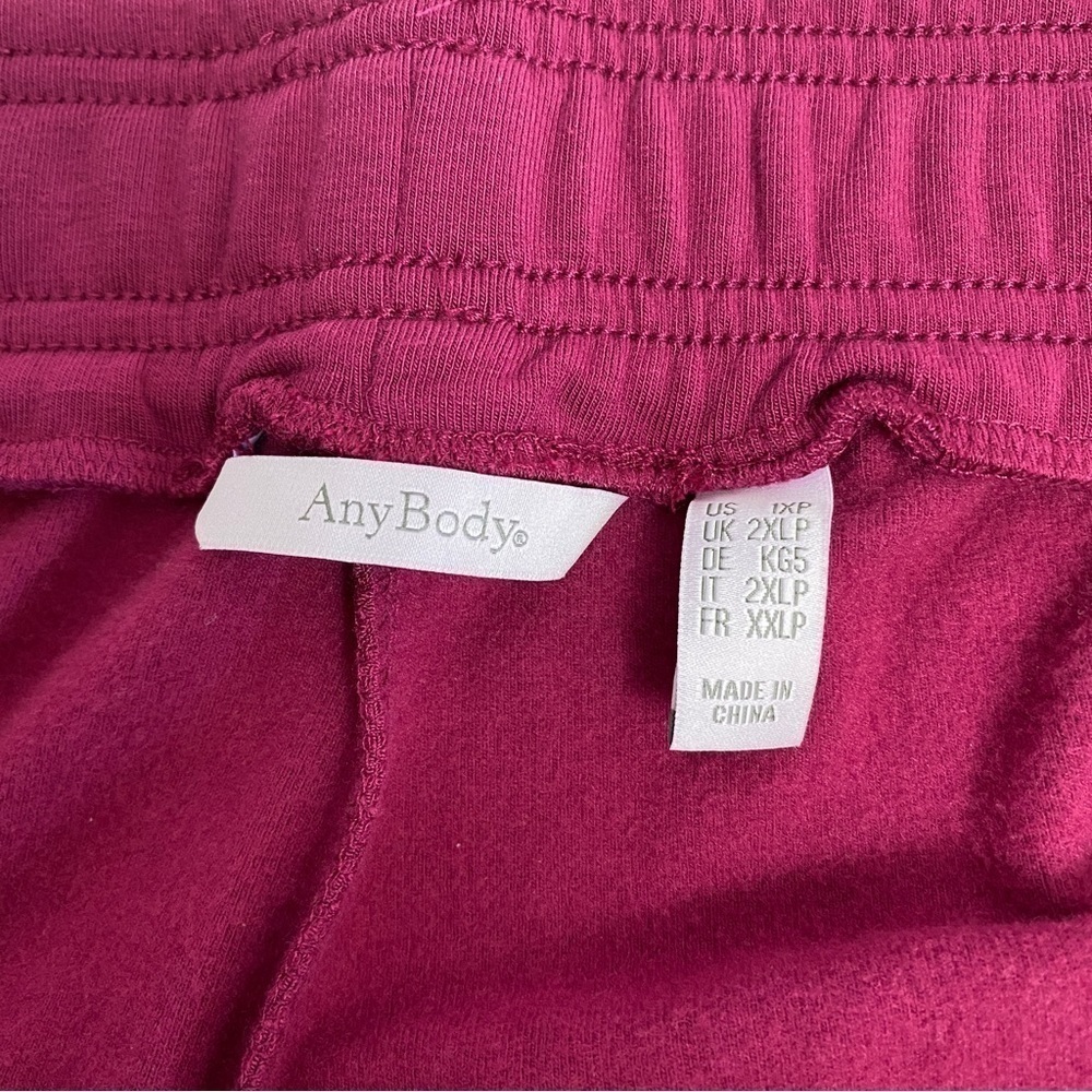 ANYBODY Sweatpants Size 1X Raspberry Lounge Wide Leg Pants - Picture 7 of 8
